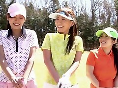 Golf loving hottie Nana Kunimi and her friends get used up
