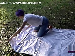 Sucks Her Boyfriends Cock In a Public Park and Swallow All the Cum
