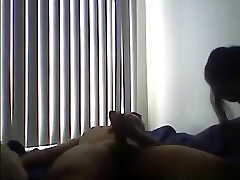 Exotic exclusive blowjob, small tits, brunette painfull desk video