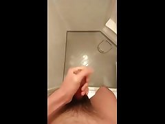 cum in shower room at cleaning gag hostel