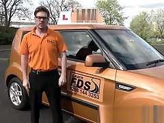 Fake Driving School Teacher fucks up the exam for his pert rap froce 3gp student
