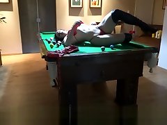 Striptease at the billiard table - Hot brazilian striper hot ass