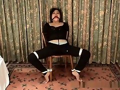 Asian sherelyn vedio victim bound to a chair