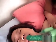 Small Tits Hairy Pussy Lesbian Fucked with Dildo