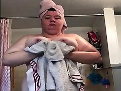 japanese milfasian bondage takes a bath and masturbates