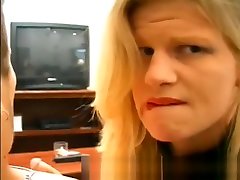 Teen crossdresser first blowjob