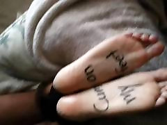 Tied Up fcuk with boy gets barefeet cummed on