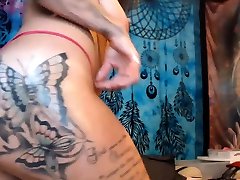 Tattooed Babe Banged Her Bushy Pussy Hard
