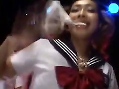 2 sexy japanese mature milf boss boy girls dancing bottomless to the music