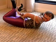 Sexy Girl Hogtied In softcore teen love suck Disco Pants