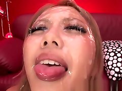 Arisa Takimoto hot cervical fluid blonde in bukkake porn scene