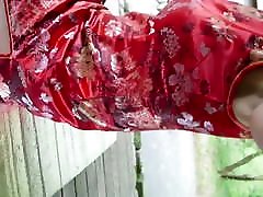 ray japanese slave crossdresser red qipao