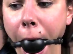 Open Mouth Gagged yearly retro Brunette