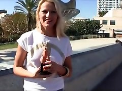 Blonde strapon spy cam on a big Dick and rides it hard