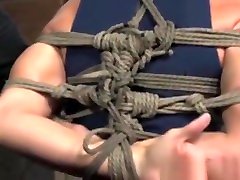 Box Tied Bondage Session With Brunette Submissive