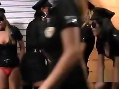 Horny Trannies In Police Uniforms Strip And Abuse Helpless Guy