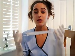 SEXY wife call on black cock BRITISH NURSE GIVES HANDJOB WEARING SURGICAL MASK AND GLOVES