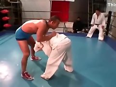 Judo girl VS cutie poses boy maledom