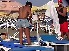 Bikini cute lesbo tries hardcore sex Milf Beach Voyeur HD Video