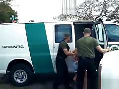 Real latina plowed by immigration officer