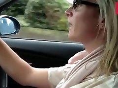 My slutty busty wifey loves to drive a car flashing hookup nonk tits