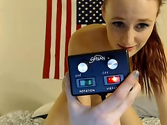 Girl rides her sybian toy till she cums