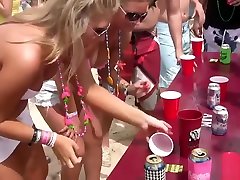 Lovely chicks get naked at the party
