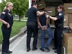 Nasty police whores arrested a black guy and forced him on a hardcore sex