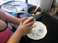 Fat teen erzogen tube Eat Hotdog Cover In Cum & Loves It Cumshot Over Hotdog