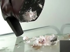 botas fetichistas de aplastamiento de alimentos marshmallow kyle baez eugenio フードクラッシュ
