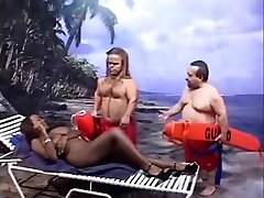 Two White 2 ladeis 1 men Surf Guards Fucks a Black Hottie