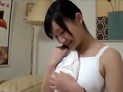 Japanese girl pee so bad so her diaper kiss and fank on the chair
