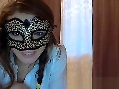 Busty masked sex at slep masturbates and shows off