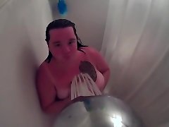 Chubby Spycam: touched in public bus wife in the shower