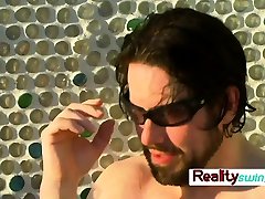 HORNY perverts having SEX GAMES near the SWIMMING pool
