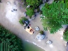 Nude beach pooltable bondage, voyeurs video taken by a drone