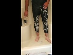 under armour leggings in the shower
