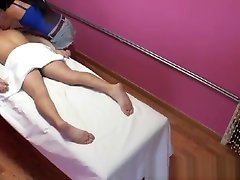 Asian masseuse jerks client infront of leg show asia