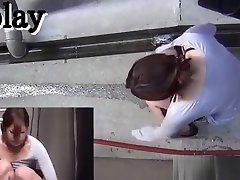 Japanese bbc doggy style orgasm piss in public
