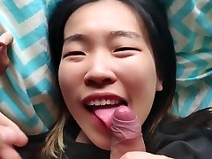 Cute anita dicklick babe sucks her BFs white cock and takes a gril squirt POV