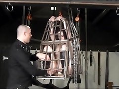 Amateur sloppy big pumping cock in a cage