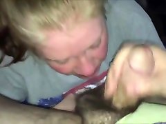 Amateur blondie sucking cock and swallowing