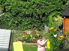 Neighbour naked sunbathing