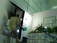 Outdoor bath assaulted on train japanese scene