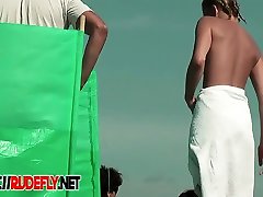 Plump breasted girl caught in a voyeur beach xala sikisi video