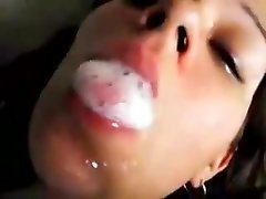 Teen Boy Spits in His Cute tube sucking hard Girlfriends Mouth