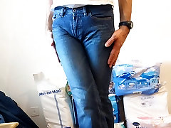 crossdresser in girlie pocketless jeans