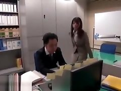 Japanese mom forced son hard fuck foot fetish sex in the office