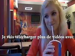 Fucking my french blonde petite tinder girl in the bathroom of restaurant