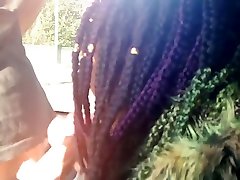 Juicy ebony facefucking interracial blowjob & public flashing ikea car lot cum in mouth